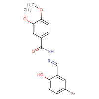 Chemical structure of N'-[(E)-(5-bromo-2-hydroxyphenyl)methylidene]-3,4-dimethoxybenzohydrazide - CSSB00132833677