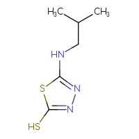 Chemical structure of 5-[(2-methylpropyl)amino]-1,3,4-thiadiazole-2-thiol - CSSB00000212347