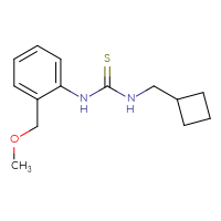 Chemical structure of 3-(cyclobutylmethyl)-1-[2-(methoxymethyl)phenyl]thiourea - CSSB02004872373