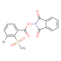 Chemical structure of 1,3-dioxo-2,3-dihydro-1H-isoindol-2-yl 3-bromo-2-methanesulfonylbenzoate - CSSB17484204094