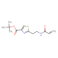 Chemical structure of tert-butyl 2-[2-(prop-2-enamido)ethyl]-1,3-thiazole-4-carboxylate - CSSB21332164035