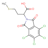 Chemical structure of 4-(methylsulfanyl)-2-(4,5,6,7-tetrachloro-1,3-dioxo-2,3-dihydro-1H-isoindol-2-yl)butanoic acid - CSSB00020598434