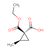 Chemical structure of (1S,2R)-1-(ethoxycarbonyl)-2-methylcyclopropane-1-carboxylic acid - CSSB20621799494