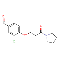 Chemical structure of 3-chloro-4-[3-oxo-3-(pyrrolidin-1-yl)propoxy]benzaldehyde - CSSB02215527138