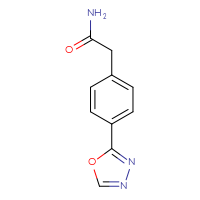 Chemical structure of 2-[4-(1,3,4-oxadiazol-2-yl)phenyl]acetamide - CSSB21043422049