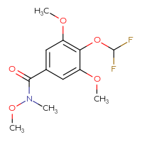 Chemical structure of 4-(difluoromethoxy)-N,3,5-trimethoxy-N-methylbenzamide - CSSB02034912897