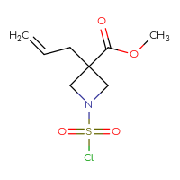 Chemical structure of methyl 1-(chlorosulfonyl)-3-(prop-2-en-1-yl)azetidine-3-carboxylate - CSSB15002727055