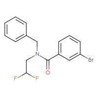 Chemical structure of N-benzyl-3-bromo-N-(2,2-difluoroethyl)benzamide - CSSB00119545003