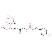 Chemical structure of 2-(4-chlorophenoxy)-N'-(3,4,5-trimethoxybenzoyl)acetohydrazide - CSSB00026276215