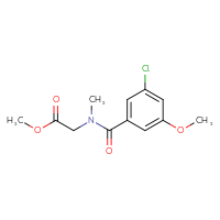 Chemical structure of methyl 2-[1-(3-chloro-5-methoxyphenyl)-N-methylformamido]acetate - CSSB02006126525