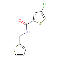 Chemical structure of 4-chloro-N-[(thiophen-2-yl)methyl]thiophene-2-carboxamide - CSSB01992535486