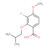 Chemical structure of 3-fluoro-4-methoxy-2-(2-methylpropoxy)benzoic acid - CSSB20471576930