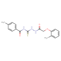 Chemical structure of 2-(2-methylphenoxy)-N-({[(4-methylphenyl)formamido]methanethioyl}amino)acetamide - CSSB00121706058