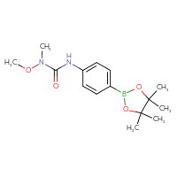 Chemical structure of 3-methoxy-3-methyl-1-[4-(4,4,5,5-tetramethyl-1,3,2-dioxaborolan-2-yl)phenyl]urea - CSSB00010199717