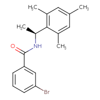 Chemical structure of 3-bromo-N-[(1S)-1-(2,4,6-trimethylphenyl)ethyl]benzamide - CSSB01140835389
