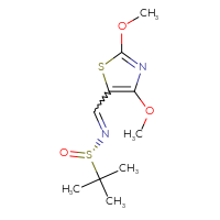 Chemical structure of (S)-N-[(2,4-dimethoxy-1,3-thiazol-5-yl)methylidene]-2-methylpropane-2-sulfinamide - CSSB00031087065