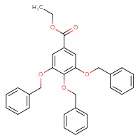 Chemical structure of ethyl 3,4,5-tris(benzyloxy)benzoate - CSSB00009998305