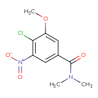 Chemical structure of 4-chloro-3-methoxy-N,N-dimethyl-5-nitrobenzamide - CSSB01046929262