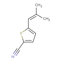 Chemical structure of 5-(2-methylprop-1-en-1-yl)thiophene-2-carbonitrile - CSSB06592579046