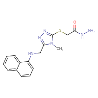 Chemical structure of 2-[(4-methyl-5-{[(naphthalen-1-yl)amino]methyl}-4H-1,2,4-triazol-3-yl)sulfanyl]acetohydrazide - CSSB00020595419