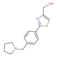 Chemical structure of (2-{4-[(pyrrolidin-1-yl)methyl]phenyl}-1,3-thiazol-4-yl)methanol - CSSB06591221865