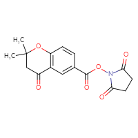 Chemical structure of 2,5-dioxopyrrolidin-1-yl 2,2-dimethyl-4-oxo-3,4-dihydro-2H-1-benzopyran-6-carboxylate - CSSB20269714125