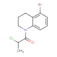 Chemical structure of 1-(5-bromo-1,2,3,4-tetrahydroquinolin-1-yl)-2-chloropropan-1-one - CSSB00122434709
