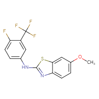 Chemical structure of N-[4-fluoro-3-(trifluoromethyl)phenyl]-6-methoxy-1,3-benzothiazol-2-amine - CSSB00020652167