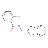 Chemical structure of 2-bromo-N-[(2,3-dihydro-1H-inden-2-yl)methyl]benzamide - CSSB02041842172