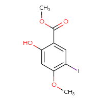 Chemical structure of methyl 2-hydroxy-5-iodo-4-methoxybenzoate - CSSB00010236249