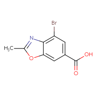 Chemical structure of 4-bromo-2-methyl-1,3-benzoxazole-6-carboxylic acid - CSSB00135396142