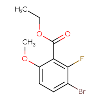 Chemical structure of ethyl 3-bromo-2-fluoro-6-methoxybenzoate - CSSB00135252886
