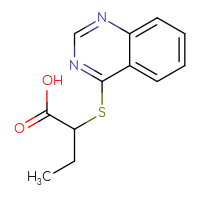 Chemical structure of 2-(quinazolin-4-ylsulfanyl)butanoic acid - CSSB00000247719