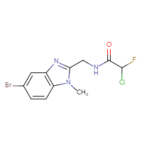 Chemical structure of N-[(5-bromo-1-methyl-1H-1,3-benzodiazol-2-yl)methyl]-2-chloro-2-fluoroacetamide - CSSB21332053143