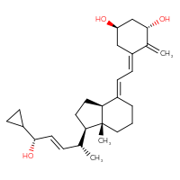 Chemical structure of (1R,3S,5E)-5-{2-[(1R,3aS,4E,7aR)-1-[(2R,3E,5R)-5-cyclopropyl-5-hydroxypent-3-en-2-yl]-7a-methyl-octahydro-1H-inden-4-ylidene]ethylidene}-4-methylidenecyclohexane-1,3-diol - CSSB00102521224