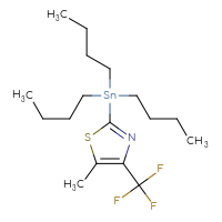 Chemical structure of 5-methyl-2-(tributylstannyl)-4-(trifluoromethyl)-1,3-thiazole - CSSB02515423427