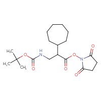 Chemical structure of 2,5-dioxopyrrolidin-1-yl 3-{[(tert-butoxy)carbonyl]amino}-2-cycloheptylpropanoate - CSSB20269569818