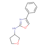 Chemical structure of N-(oxolan-3-yl)-4-phenyl-1,3-oxazol-2-amine - CSSB21495907394