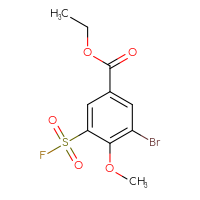 Chemical structure of ethyl 3-bromo-5-(fluorosulfonyl)-4-methoxybenzoate - CSSB00102726166