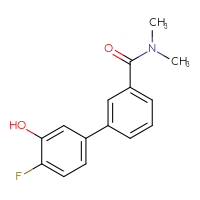 Chemical structure of 4'-fluoro-3'-hydroxy-N,N-dimethyl-[1,1'-biphenyl]-3-carboxamide - CSSB00150703947