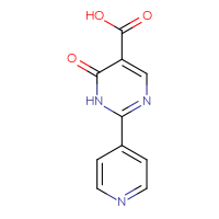 Chemical structure of 6-oxo-2-(pyridin-4-yl)-1,6-dihydropyrimidine-5-carboxylic acid - CSSB00011589398