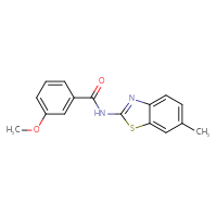 Chemical structure of 3-methoxy-N-(6-methyl-1,3-benzothiazol-2-yl)benzamide - CSSB00104396615