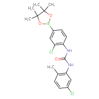 Chemical structure of 3-(5-chloro-2-methylphenyl)-1-[2-chloro-4-(4,4,5,5-tetramethyl-1,3,2-dioxaborolan-2-yl)phenyl]urea - CSSB21332086877