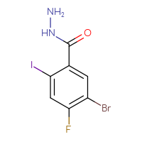 Chemical structure of 5-bromo-4-fluoro-2-iodobenzohydrazide - CSSB02127181898