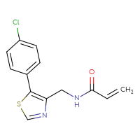 Chemical structure of N-{[5-(4-chlorophenyl)-1,3-thiazol-4-yl]methyl}prop-2-enamide - CSSB21332165659
