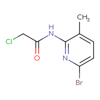Chemical structure of N-(6-bromo-3-methylpyridin-2-yl)-2-chloroacetamide - CSSB21531615368