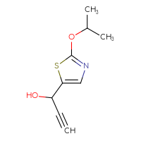 Chemical structure of 1-[2-(propan-2-yloxy)-1,3-thiazol-5-yl]prop-2-yn-1-ol - CSSB20819616764