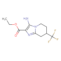 Chemical structure of ethyl 3-amino-7-(trifluoromethyl)-5H,6H,7H,8H-imidazo[1,2-a]pyridine-2-carboxylate - CSSB21189751184