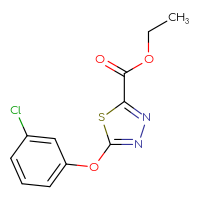 Chemical structure of ethyl 5-(3-chlorophenoxy)-1,3,4-thiadiazole-2-carboxylate - CSSB00008517007