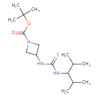 Chemical structure of tert-butyl 3-{[(2,4-dimethylpentan-3-yl)carbamothioyl]amino}azetidine-1-carboxylate - CSSB21432500018
